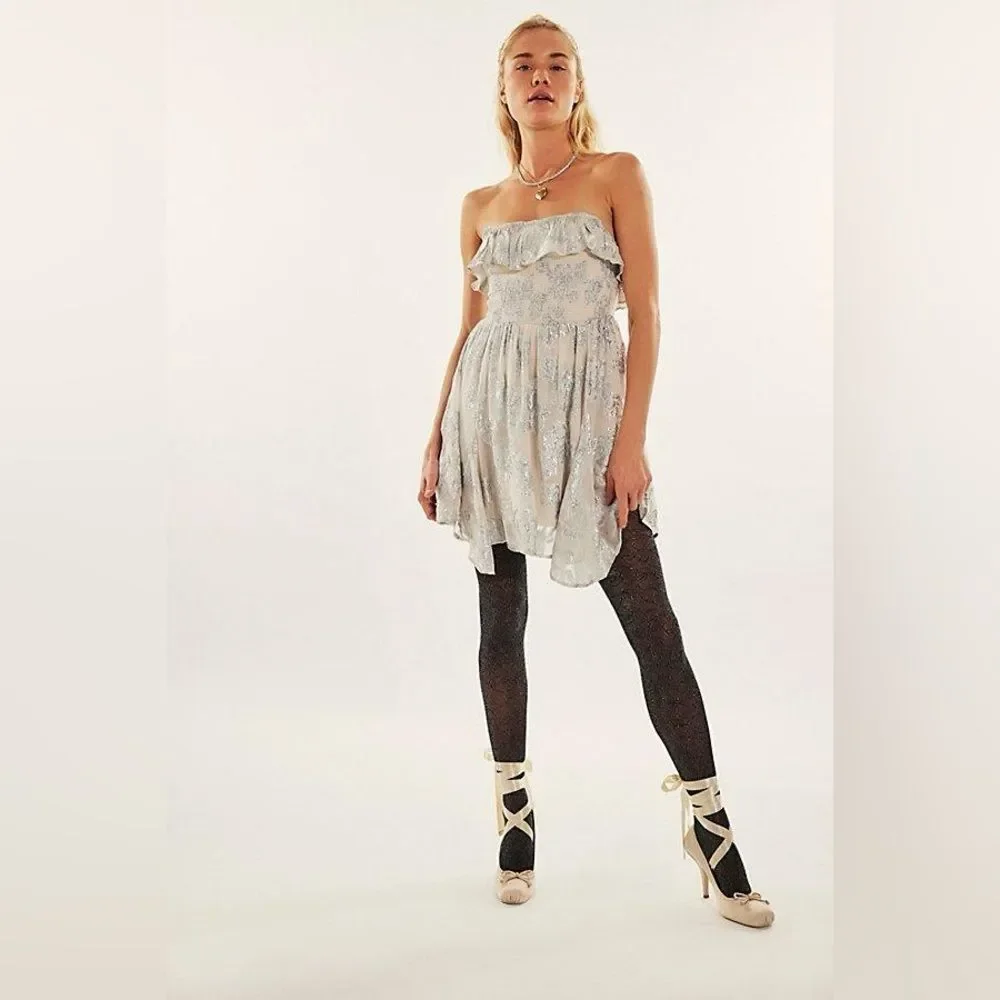 New Free People Gardenia Strapless Mini Smock L